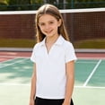 thumbnail image 2 of Gaexia Girls Athletic Solid Color Tee Breathable Workout Top For Play Comfortable Casual Shirt (White,9-10 Years), 2 of 7