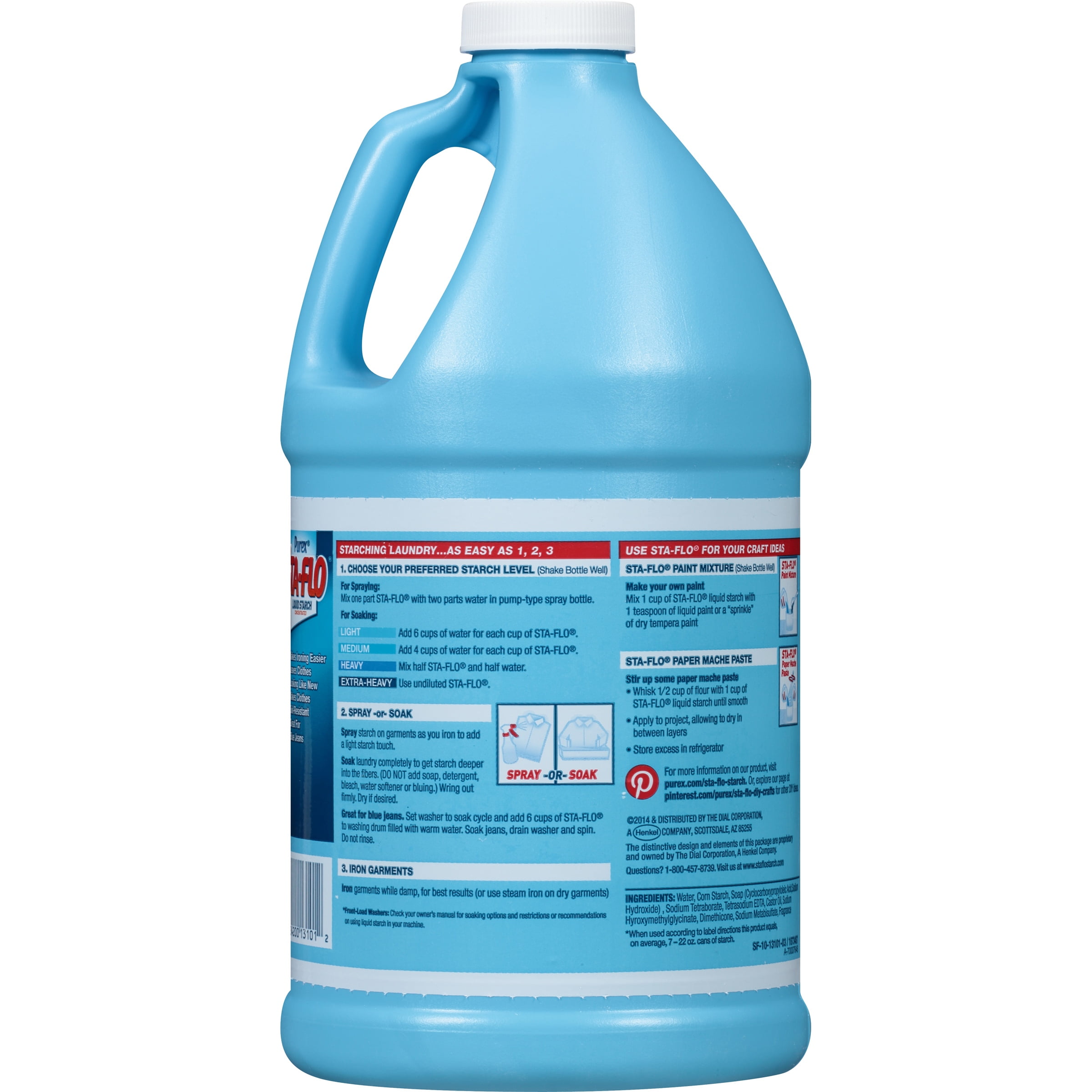 StaFlo Liquid Starch, 64 Oz Staflo Concentrated 1/2 Gallon Easier