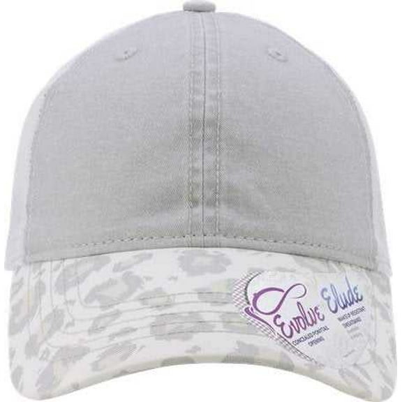 Infinity Her JANET Women's Printed Visor with Mesh Back Cap - Gray Snow Leopard White