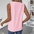 thumbnail image 4 of ZunFeo Womens Pink Tank Top | Eyelet Knit Sleeveless Top for Women | Relaxed Fit Crewneck Casual Summer Top,Size 2XL, 4 of 9