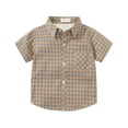 thumbnail image 2 of Sopiago Boys Long Sleeve Flannel Plaid Shirt Button Down Shirts Khaki,12-13 Years, 2 of 3