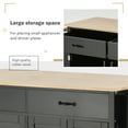 thumbnail image 4 of Triple Tree Rolling Kitchen Islands with Two Drawers, Solid Wood MDF Black, 54.33 in, 4 of 7