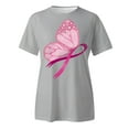 thumbnail image 4 of Pink Ribbon Shirts for Women Cancer Awareness Short Sleeve Tees Inspirational Cancer Tops, 4 of 5
