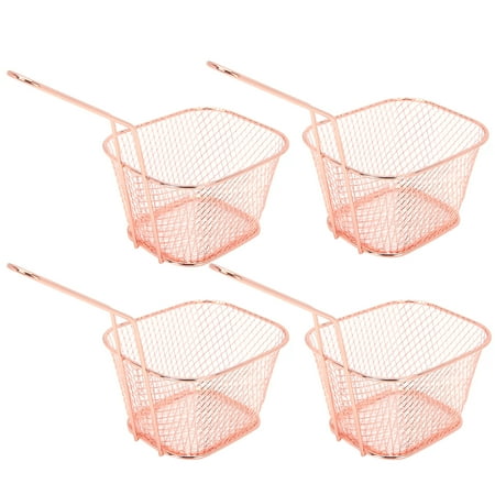 

Fry Basket Sturdy And Durable French Fries Strainer Cooking Strainer With Handle For Various Cooking Functions Chips Fries Shrimps Wedges Rose Gold