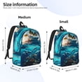 thumbnail image 2 of Vsdgher Hawaiian Ship Dolphin Print Canvas Backpack Travel Rucksack Unisex Knapsack 15.7/17.7Inch Laptop Backpack for Work,College -Small, 2 of 5
