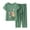 Green, variant on Womens Outfit Set Elderly Floral Print Summer Suit Mother Short Sleeve Cotton Silk Elderly Summer Clothes Trousers Suit Two Piece Set Blue 2Xl