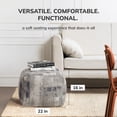 thumbnail image 3 of Anji Mountain Ivory Off-White Jacquard Woven Polyester Square Poufs, 3 of 7