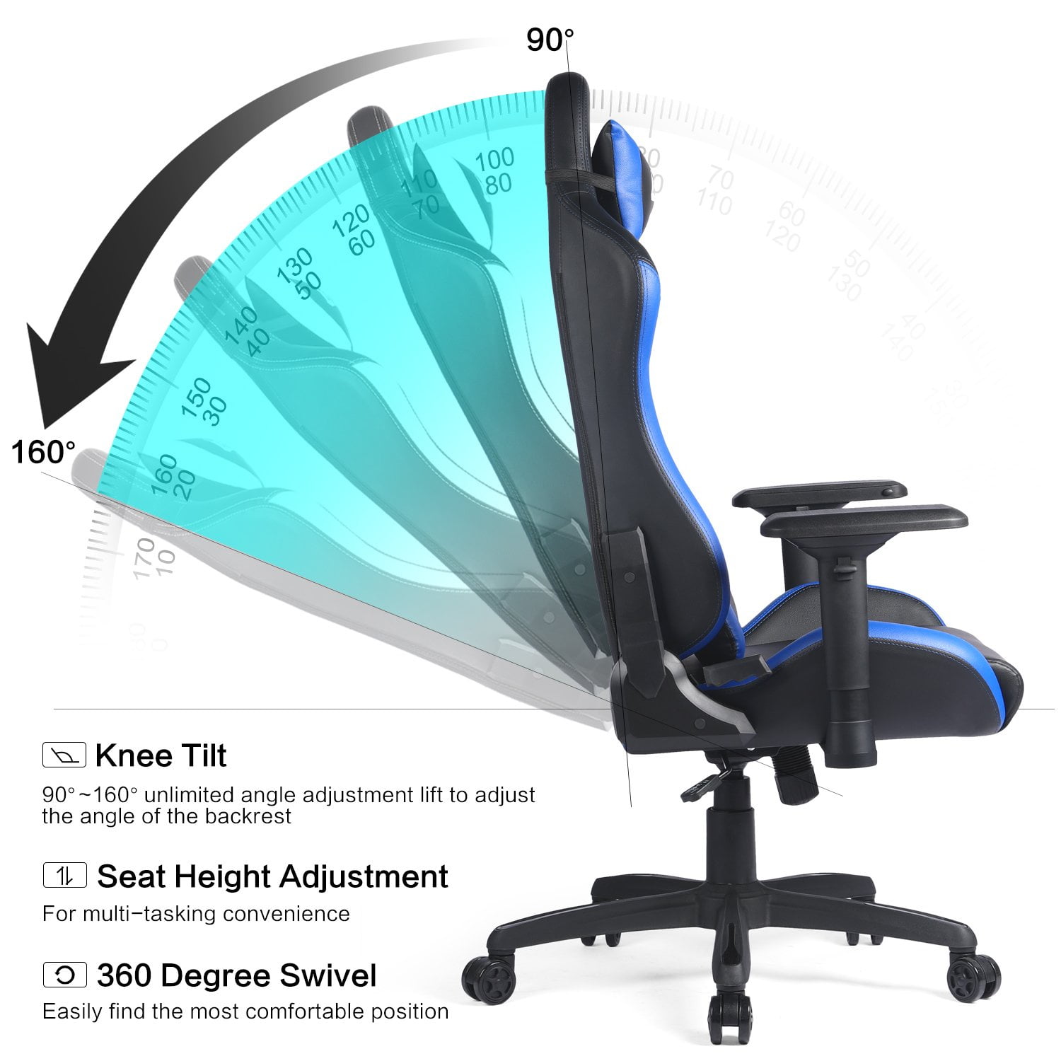 GTRACING Gaming Chair PU Racing Office Computer High Back Chair