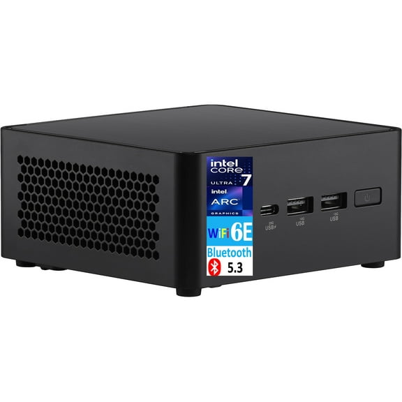 ASUS NUC 14 Pro Tall AI Powered Mini Desktop (Intel Ultra 7-155H, Intel Arc, 64GB DDR5, 4TB PCIe SSD, 2 Thunderbolt 4, WiFi 6E, Bluetooth 5.3, 120W PSU, RJ-45, 2 HDMI, Win 11 Pro)