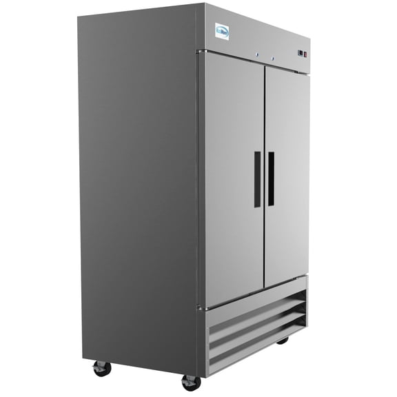 Koolmore 54" 2 Door Stainless Steel Upright Reach-in Freezer in Silver