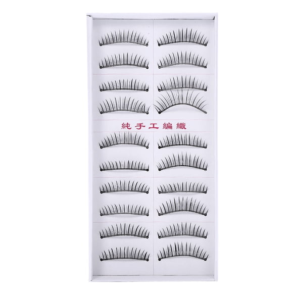 20 pestañas postizas naturales de belleza, finas y gruesas, herramienta de maquillaje para extensiones de pestañas postizas.