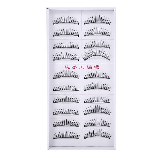 20 pestañas postizas naturales de belleza, finas y gruesas, herramienta de maquillaje para extensiones de pestañas postizas.