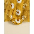 thumbnail image 5 of Bagilaanoe Newborn Baby Girl Summer Rompers Daisy Print Sleeveless Bodysuits 3M 6M 12M 18M 24M Infant Ruffles One Piece Jumpsuit, 5 of 7