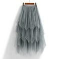 thumbnail image 2 of Riforla Irregular Cake Skirt Female Autumn Winter Half Skirt Three Layer Yarn A Line Skirt Medium Length Womens Skirts Grey One Size, 2 of 5