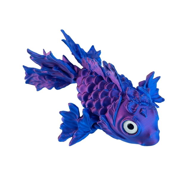 Juguete de pez dorado artificial impreso en 3D con globos oculares de simulación para mostrador de escritorio