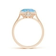 thumbnail image 2 of Angara Natural 1.95 Ct. Aquamarine with Diamond Halo Ring in 14K Rose Gold for Women (Ring Size: 3.5), 2 of 9