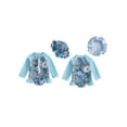 thumbnail image 2 of BemeyourBBs Infant Baby Girl Swimsuit Infant Bathing Suit One-Piece Swimsuits with Sun Hat Set Long Sleeve Rash Guard Swimwear Floral Zipper Summer Beach Wear, 2 of 9