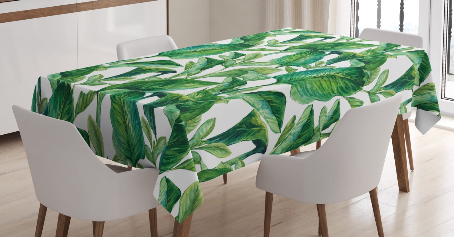 Leaf Tablecloth, Romantic Holiday Island Hawaiian Banana Trees