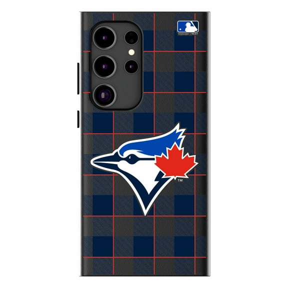 Keyscaper Toronto Blue Jays Plaid Galaxy Magnetic Bump Case