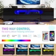 thumbnail image 4 of ChVans Large LED TV Stand for 65/70/75" TV, Living Room Entertainment Center w/RGB LED Lights & Storage Drawers Furniture, Black High Gloss TV Cabinet Console Table-65.3", 4 of 10