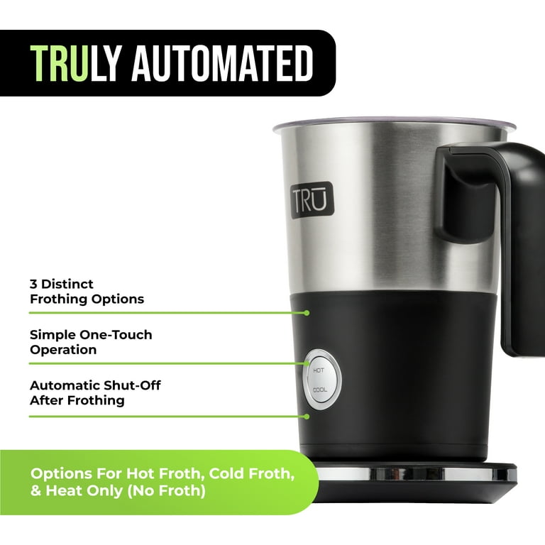 TRU Electric Milk Frother - Foam Maker for Lattes, Cappuccinos