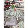 thumbnail image 4 of Sage Green Outdoor Tablecloth - 60 Inch Round Dining Table Cover, Retro Abstract Morocco Geometric Texture Waterproof Outdoor Table Cloth with Umbrella Hole & Zipper for Picnic/Patio/Party, 4 of 7