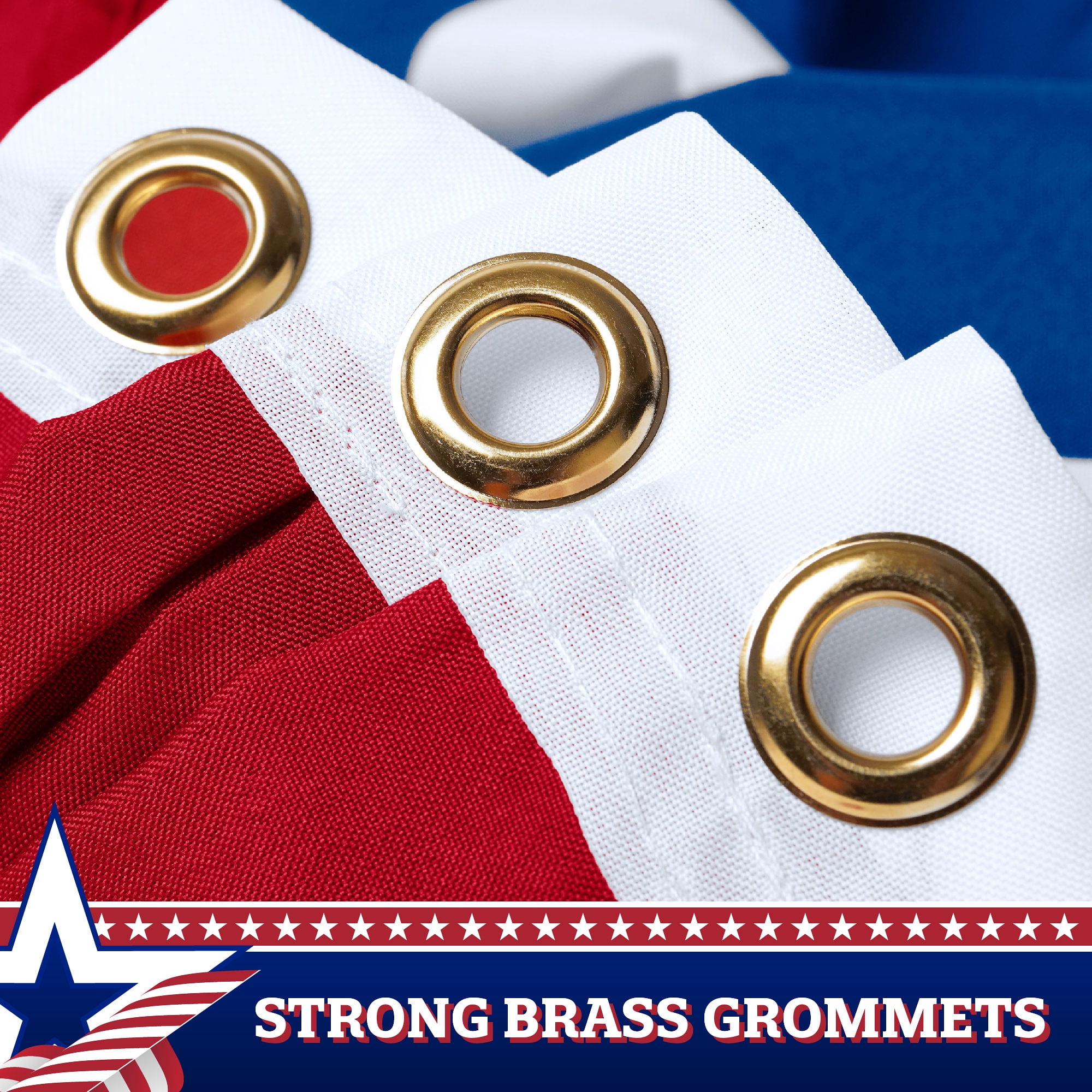G128 5 Pack: American USA No Stars Pleated Fan Flag | 3x6 Ft | Printed 150D Polyester | Patriotic Decor, Indoor/Outdoor, Vibrant Colors, Brass Grommets, Thicker and More Durable Than 100D 75D