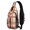 Thanksgiving Soft Fall Plaid Pattern, variant on Thanksgiving Oak Maple Leaf Pattern Sling Backpack, Casual Day Sling Pack with Earphone Port, Adjustable Strap Gift Ideas for Hiking Cycling Walking