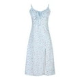 thumbnail image 3 of drppepioner Robe d'Été Mode Femme Camisole Sans Manches Col en V Imprimé Floral Robe Fendue de Plage, 3 of 7