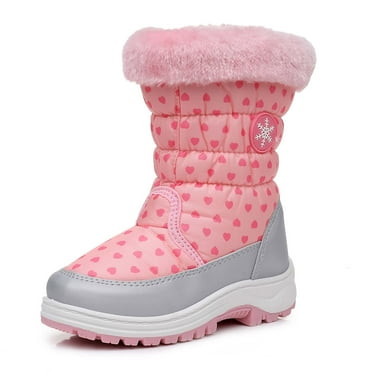 Ahannie Girls Warm Snow Boots,Kids Outdoor Insulated Winter Boots