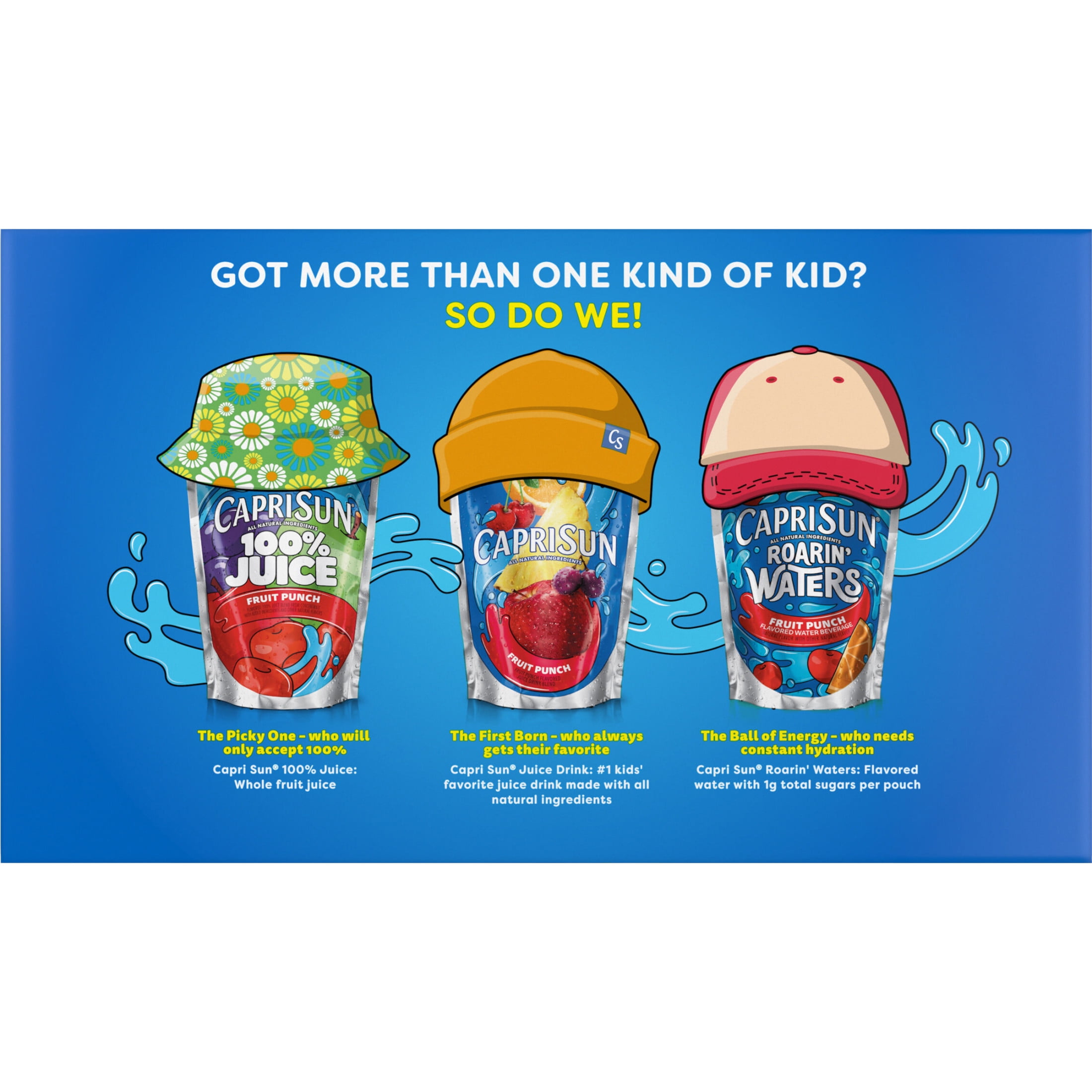 (4 pack) Capri Sun Flavored with Other Natural Flavor Juice Drink Blend, 10 Pouches, for School Lunches and On-the-Go Hydration, Lemonade, All Natural Ingredients, 6 fl oz