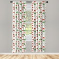 thumbnail image 3 of Ambesonne Christmas Curtains, Xmas Tree Santa Claus, Pair of 28"x63", Green and Red, 3 of 5