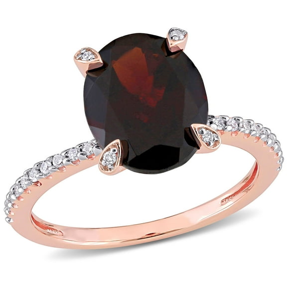 Everly Women's Garnet 10K Rose Gold Engagement Ring