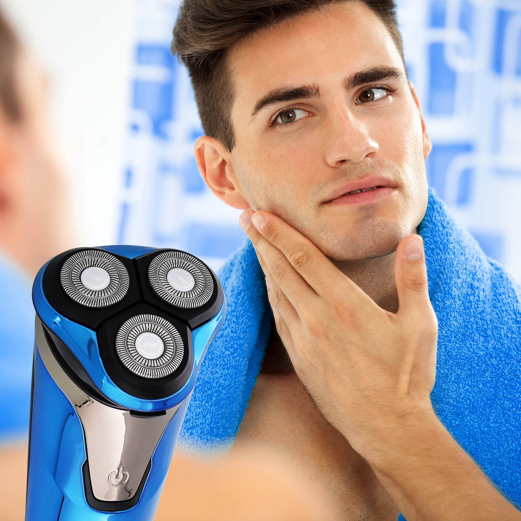 Barbasol Rechargeable Wet & Dry Rotary Electric Shaver for Men with LCD Display