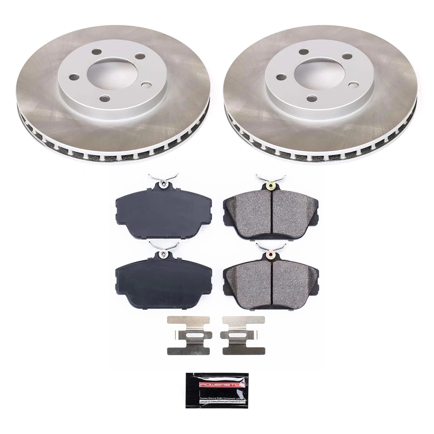 PowerStop Front Semi-Coated Rotor and Low-Dust Ceramic Brake Pad Kit SC5406