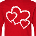 thumbnail image 4 of Inktastic Three White Hearts Long Sleeve Youth T-Shirt, 4 of 5