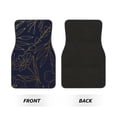 thumbnail image 2 of Honeii Copper-Gold Gloss Outline Flower Print Car Foot Mat Four-Piece Set - Front & Rear Universal Car Floor Mats for SUVs, Trucks, Sedans, 2 of 7