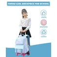 thumbnail image 3 of IvyH Rolling Backpack,Lightweight Breathable Roller Wheeled Backpacks for School Travel,Blue, 3 of 6