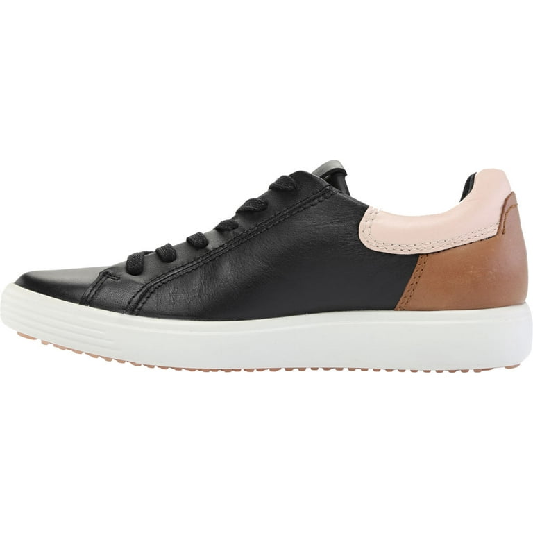 Women s ECCO Soft 7 Street Sneaker Black Rose Dust Lion Full Grain Leather 40 M Walmart