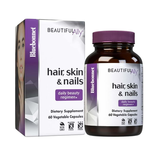 Bluebonnet Beautiful Ally Hair Skin Nails Hydrolyzed Collagen Peptides Type 1 & 3, 60 Caps