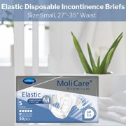 Hartmann MoliCare Incontinence Briefs, White, Elastic, Unisex, 30 Count, 1 Pack