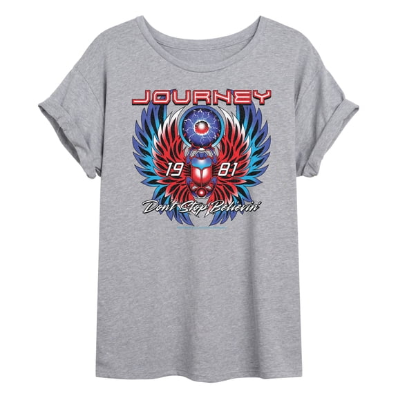 Journey - 1981 Don't Stop Believin' - Juniors Oversized Graphic T-Shirt