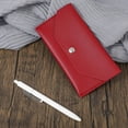 thumbnail image 4 of Sobres para efectivo de cuero de PU, sobres para dinero, sobres económicos reutilizables e impermeables, billetera para efectivo, 7,2 x 3,6 pulgadas, color rojo, 4 of 7