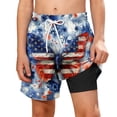 thumbnail image 3 of MKOSPLRT Boys Patriotic Swim Trunks with Lined Kids Summer Beach Shorts 2 in 1 Running Athletic Shorts 4th of July Bottoms with Pocket 9-10 Years, 3 of 10