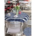 thumbnail image 5 of Outdoor Tablecloth with Umbrella Hole for Patio/Picnic/Party/Camping, Nautical Striped Waterproof Table Cloth Round Cover Washable, Summer Coastal Ocean Navy Blue White (Dia 60"), 5 of 8