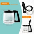 thumbnail image 4 of 12-Cup Replacement Glass Coffee Carafe Compatible with Hamilton Beach Flexbew Coffeemaker, Coffee Pot Fits 49980A, 49980Z, 49983, 49618, 46300, 46310, 49976, 49966, 49350 Series, Black, 4 of 5