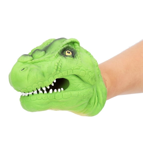 Dinosaur Hand Puppet, Latex Dinosaur Puppet High Simulation Cartoon Dinosaur Hand Doll Puppet Gloves Telling Story Toy Gift Preasent for Boys Girls Green