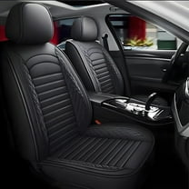 Full Set Car Seat Covers Fit for Dodge Journey 2011-2020,5pcs PU Leather Car Seat Cushion Protector Waterproof&Airbag Compatible,Black