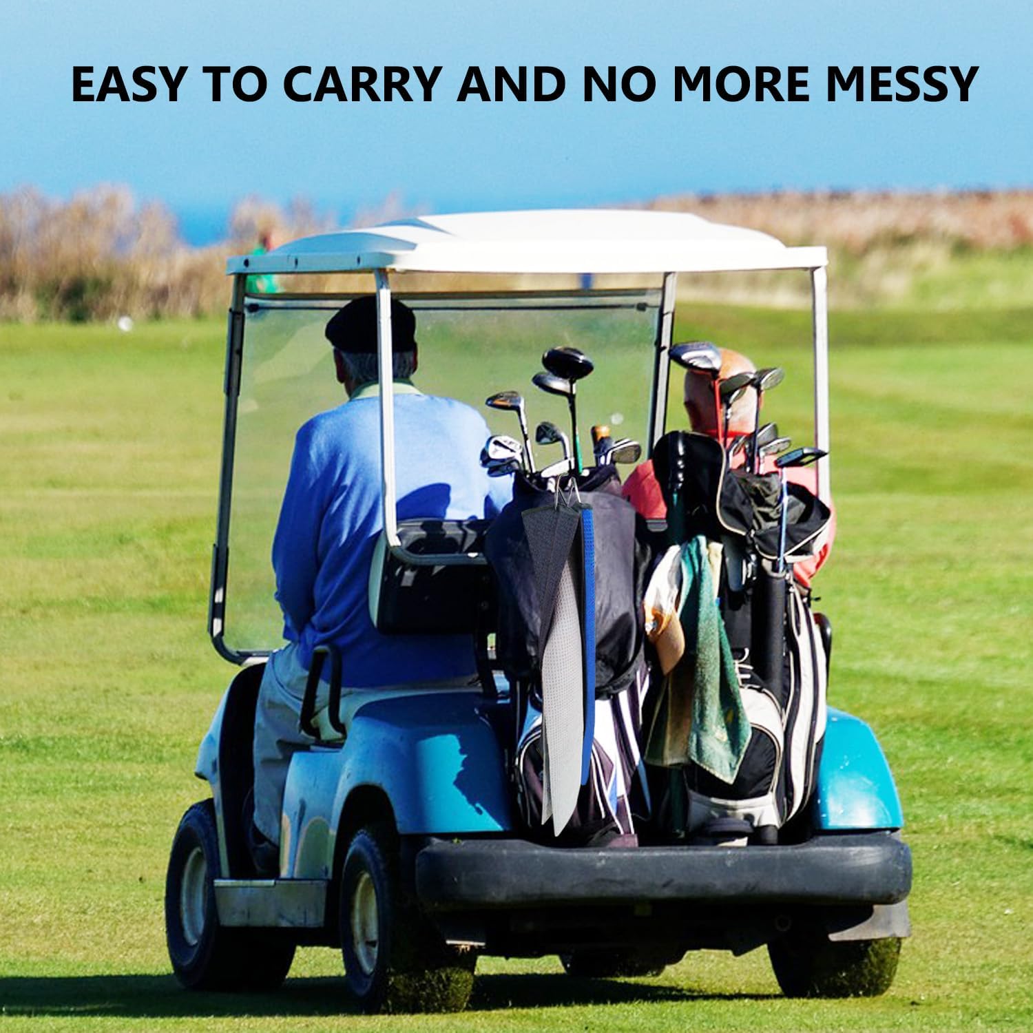 3 Pack Large Golf Towels, 16" x 24" Tri-Fold Portable Microfiber Fabric Waffle Pattern Golf Towel for Golf Bag with Carabiner Clip to Quickly Remove Sand, Mud, Dirt and Sweat