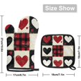 thumbnail image 2 of Valentine''s Day Oven Mitts and Pot Holders Set of 2, Red Buffalo Check Heart Heat Resistant Oven Mitts Kitchen Oven Glove for Cooking, Baking, 2 of 6